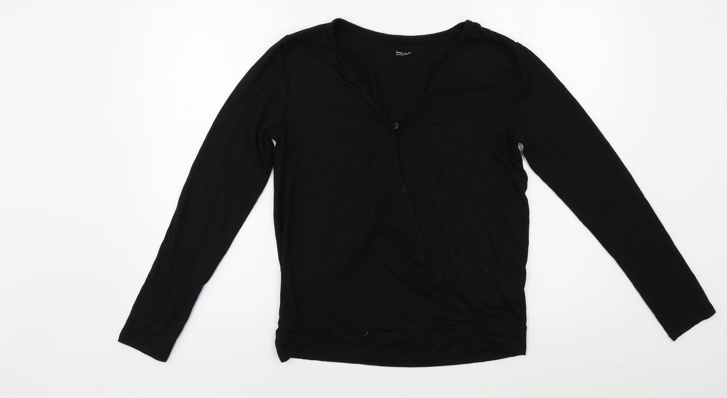 Womens UK Size S Gap Black Basic Blouse