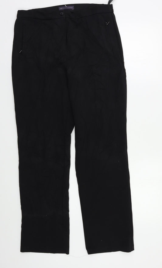M&S Womens Black   Trousers  Size 12 L28 in