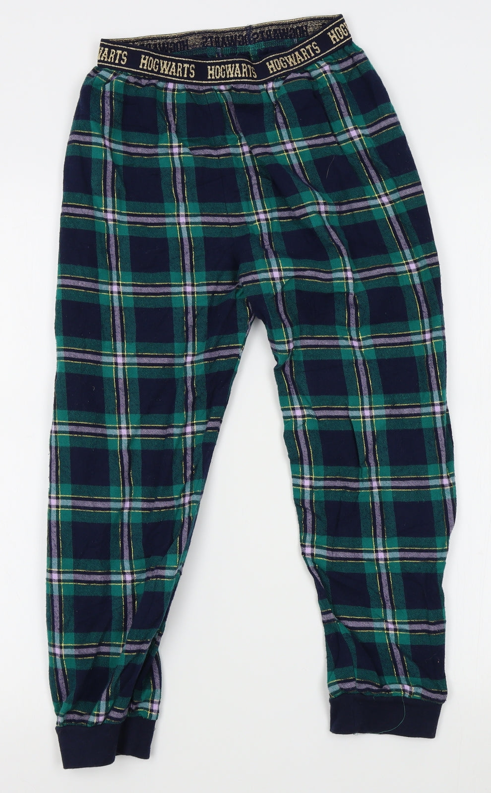 M&S Girls Green Plaid   Lounge Pants Size 10-11 Years  - hogwarts