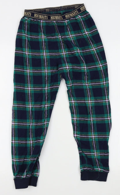 M&S Girls Green Plaid   Lounge Pants Size 10-11 Years  - hogwarts