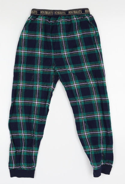 M&S Girls Green Plaid   Lounge Pants Size 10-11 Years  - hogwarts