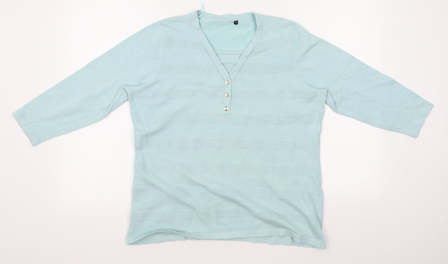 Womens UK Size S Preworn Blue Basic T-Shirt