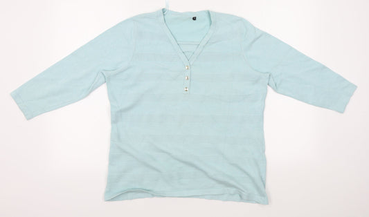 Womens UK Size S Preworn Blue Basic T-Shirt
