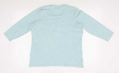 Womens UK Size S Preworn Blue Basic T-Shirt