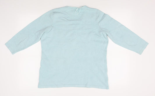 Womens UK Size S Preworn Blue Basic T-Shirt