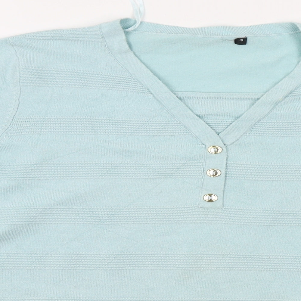 Womens UK Size S Preworn Blue Basic T-Shirt