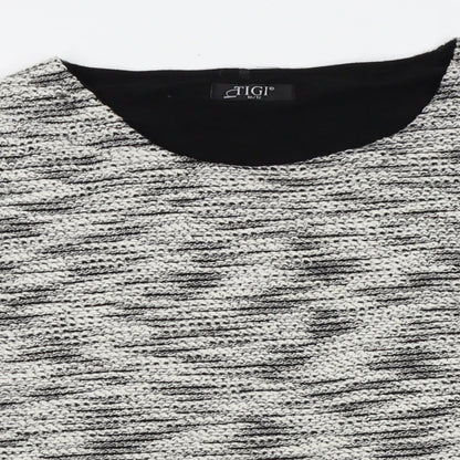 tigi Womens Grey Striped  Pullover Jumper Size 10