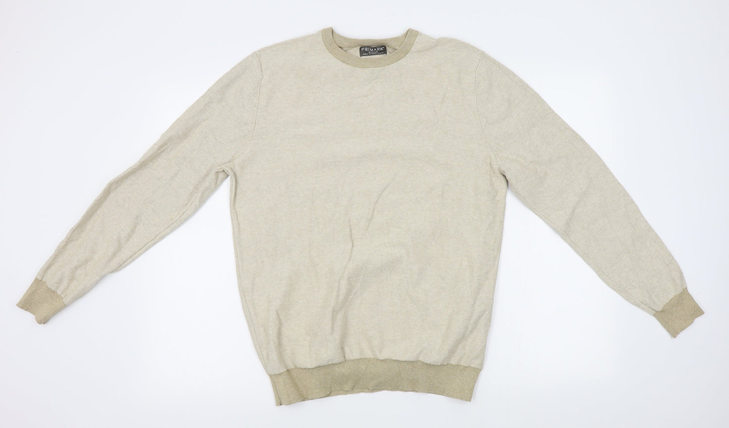 Primark Mens Beige Striped  Pullover Jumper Size M