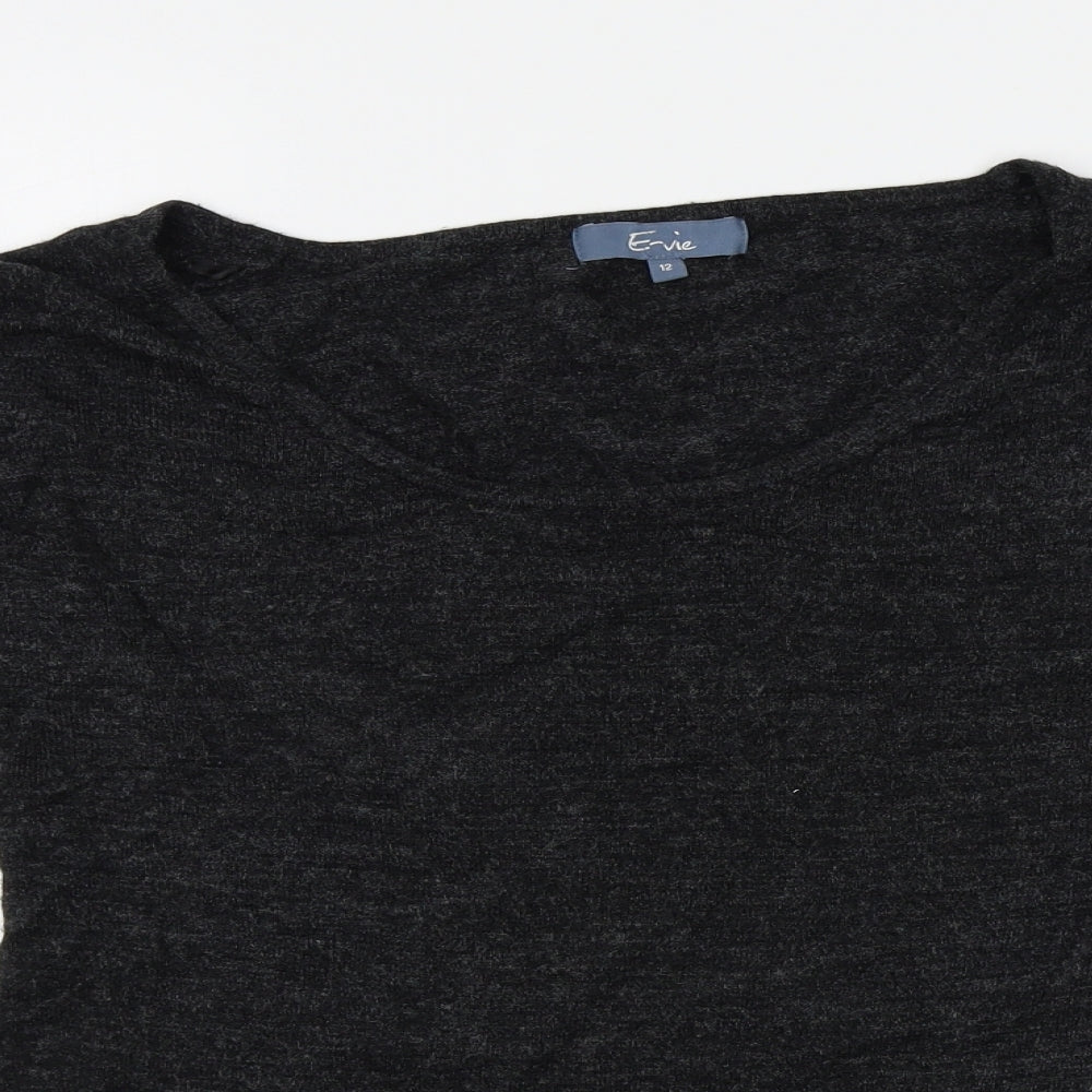 Womens UK Size 12 E-vie Grey Pullover Jumper