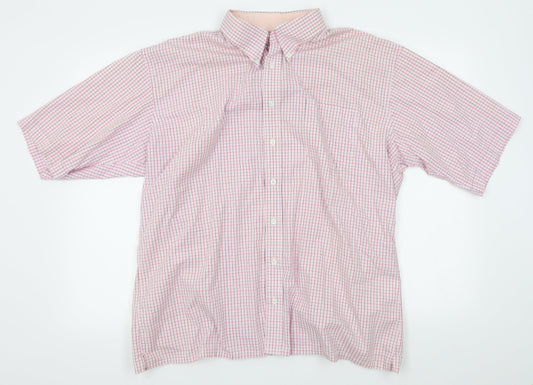Mens UK Size XL Bosideng Pink  Button-Up Short Sleeve Casual Shirt
