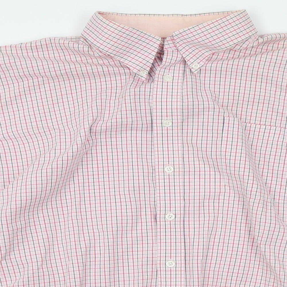 Mens UK Size XL Bosideng Pink  Button-Up Short Sleeve Casual Shirt