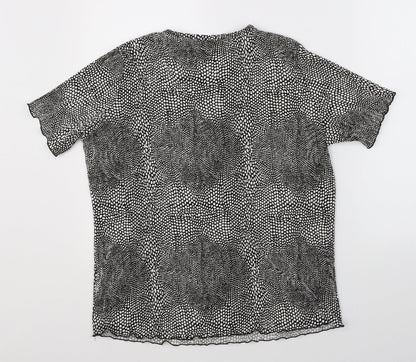 Womens UK Size L Forever Black Basic Blouse