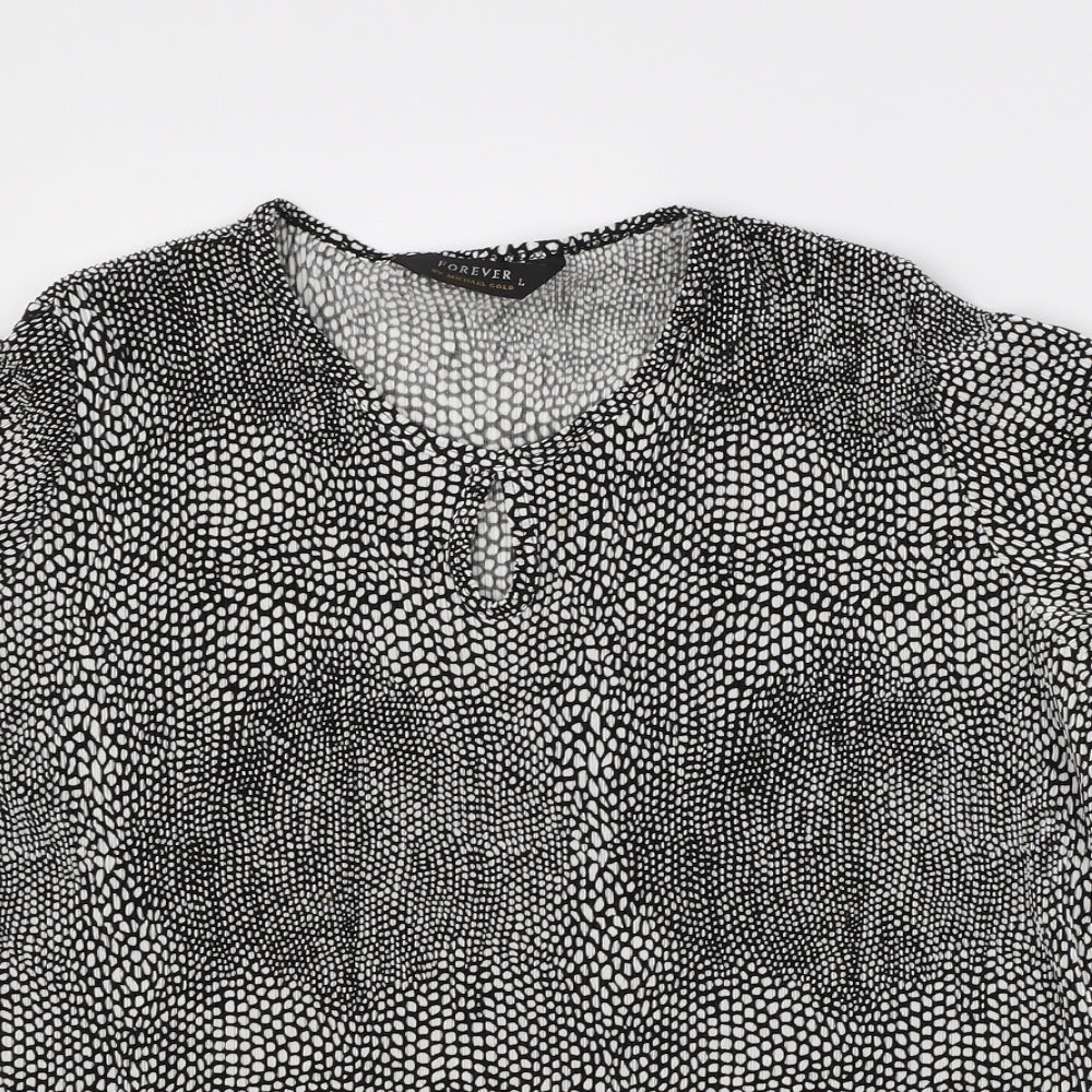 Womens UK Size L Forever Black Basic Blouse
