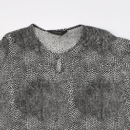 Womens UK Size L Forever Black Basic Blouse