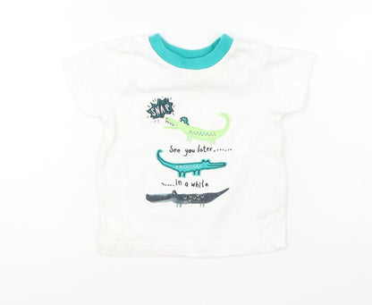 Nutmeg Baby White   Basic T-Shirt Size 6-9 Months
