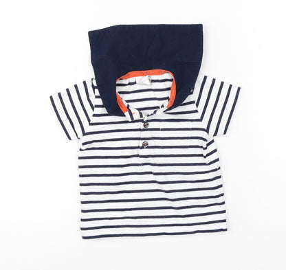 Debenhams Boys Blue Striped  Basic Polo Size 6-9 Months