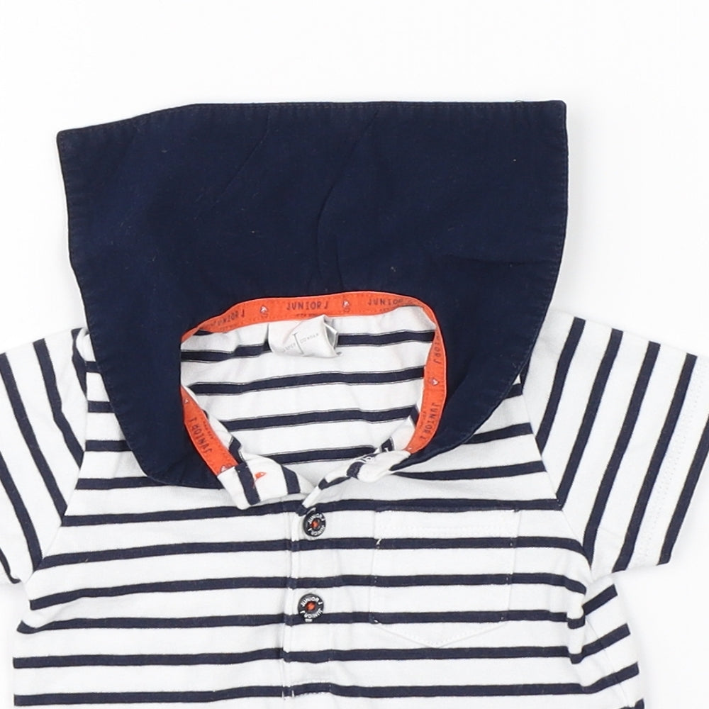 Debenhams Boys Blue Striped  Basic Polo Size 6-9 Months