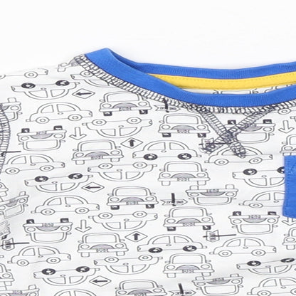 TU Boys White   Basic T-Shirt Size 6-9 Months  - cars