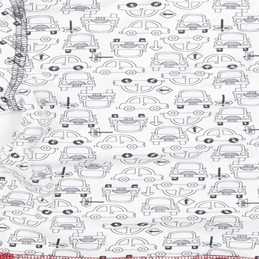 TU Boys White   Basic T-Shirt Size 6-9 Months  - cars