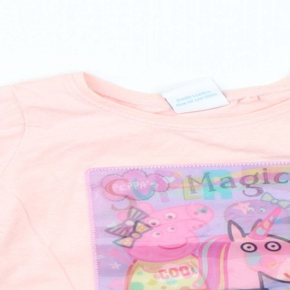 Peppa Pige Girls Pink   Basic T-Shirt Size 3-6 Months  - Peppa Pige