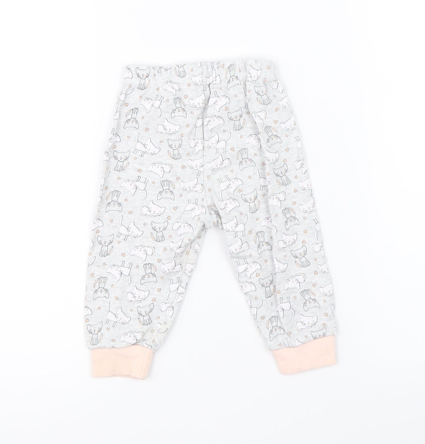 Primark Girls Grey    Pyjama Pants Size 6-9 Months  - cats