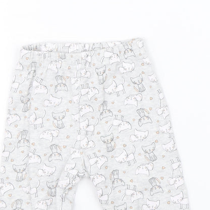 Primark Girls Grey    Pyjama Pants Size 6-9 Months  - cats