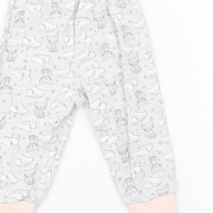 Primark Girls Grey    Pyjama Pants Size 6-9 Months  - cats