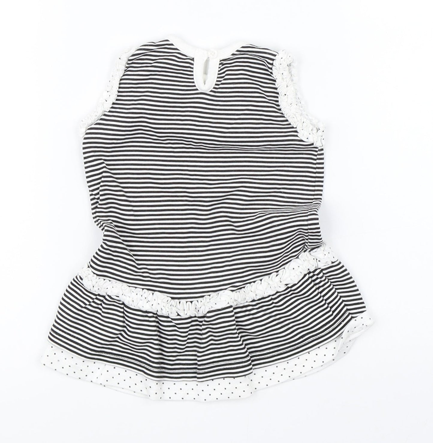 George Girls Black Striped  Shift  Size 3-6 Months