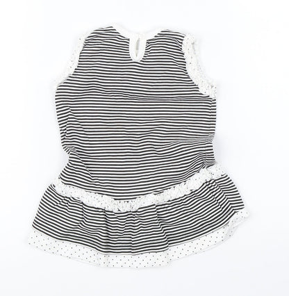 George Girls Black Striped  Shift  Size 3-6 Months