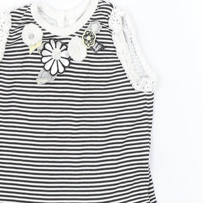 George Girls Black Striped  Shift  Size 3-6 Months
