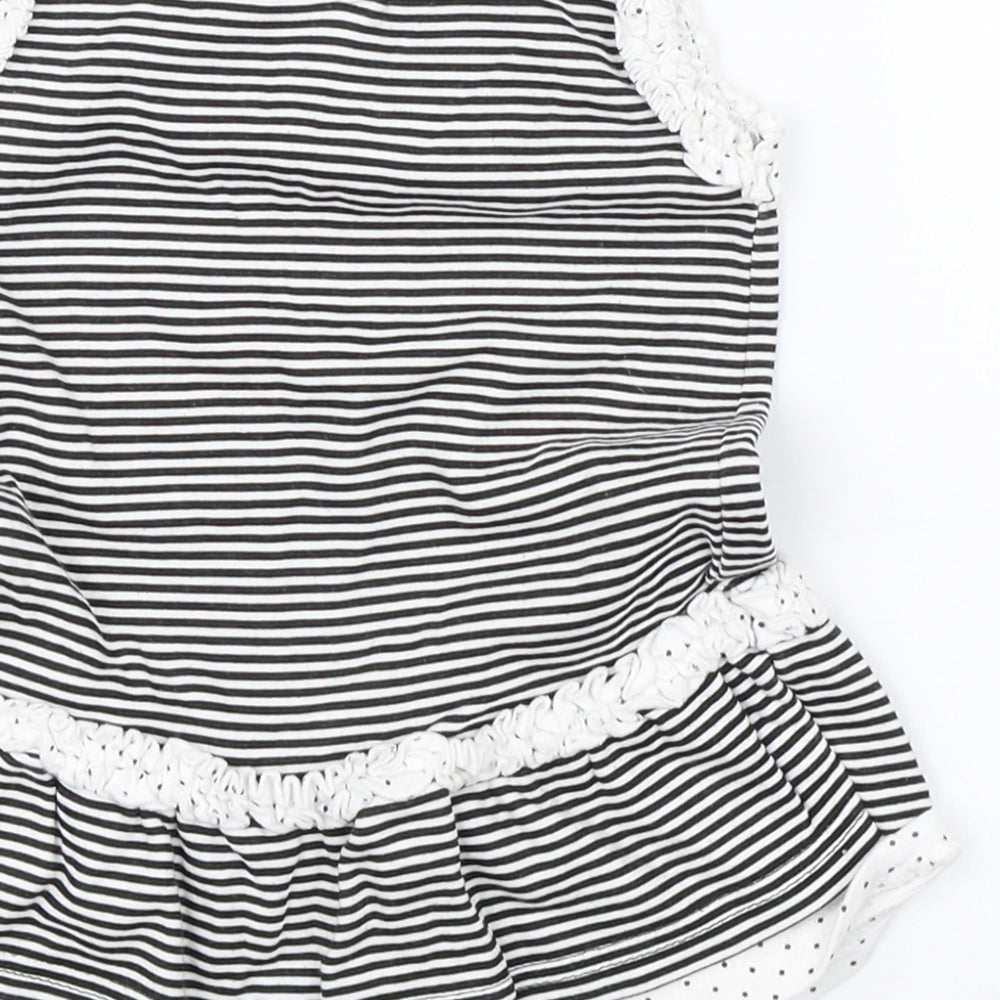George Girls Black Striped  Shift  Size 3-6 Months
