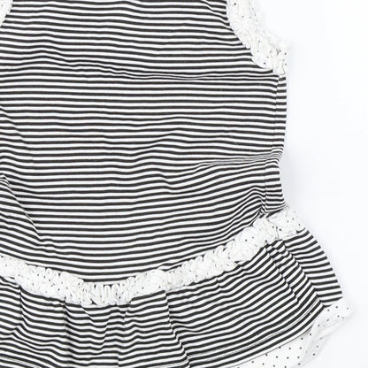 George Girls Black Striped  Shift  Size 3-6 Months