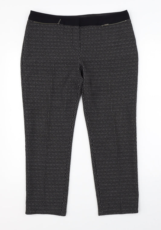 Womens UK Size 12 NEXT Regular Fit Dress Pants Black Trousers