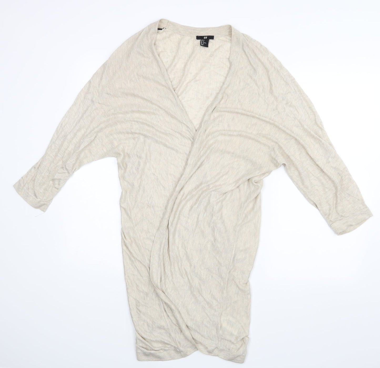 Womens UK Size 10 H&M Beige Wrap Blouse