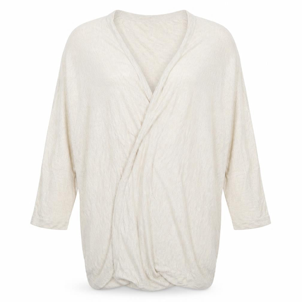 Womens UK Size 10 H&M Beige Wrap Blouse