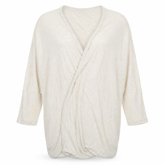 Womens UK Size 10 H&M Beige Wrap Blouse