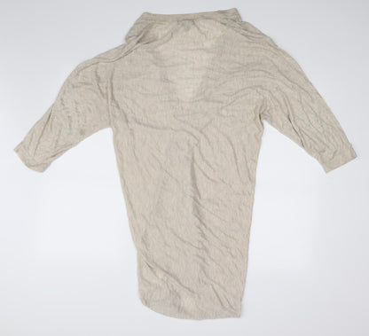 Womens UK Size 10 H&M Beige Wrap Blouse