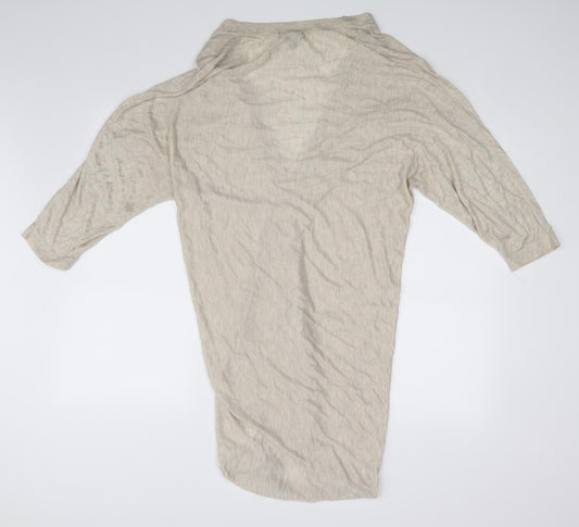 Womens UK Size 10 H&M Beige Wrap Blouse