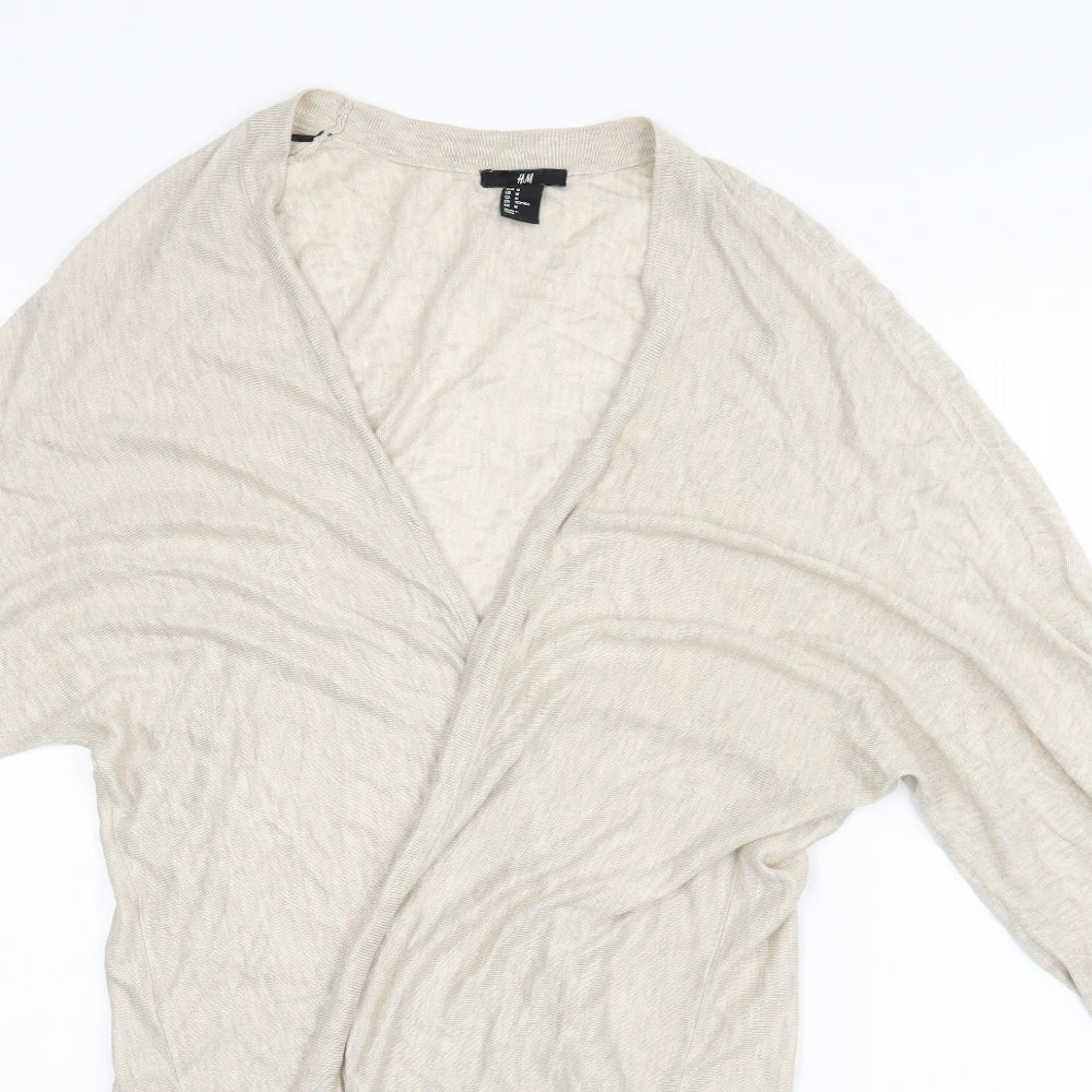 Womens UK Size 10 H&M Beige Wrap Blouse