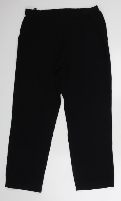 Womens UK Size 14 M&S Regular Fit Dress Pants Black Trousers