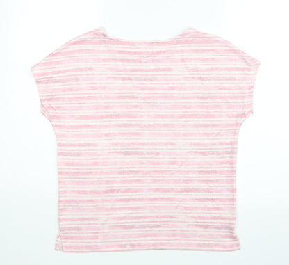TU Womens Pink Striped  Basic Blouse Size 8