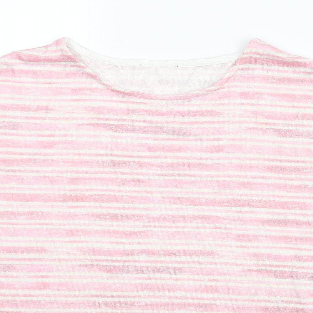 TU Womens Pink Striped  Basic Blouse Size 8