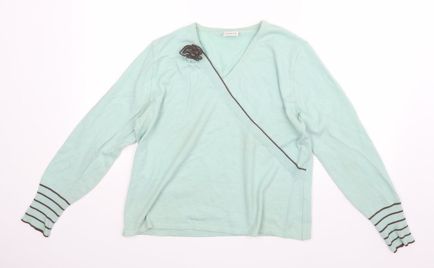 Womens UK Size 16 LUCIA Green Basic Blouse