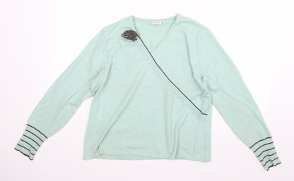 Womens UK Size 16 LUCIA Green Basic Blouse