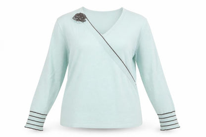 Womens UK Size 16 LUCIA Green Basic Blouse