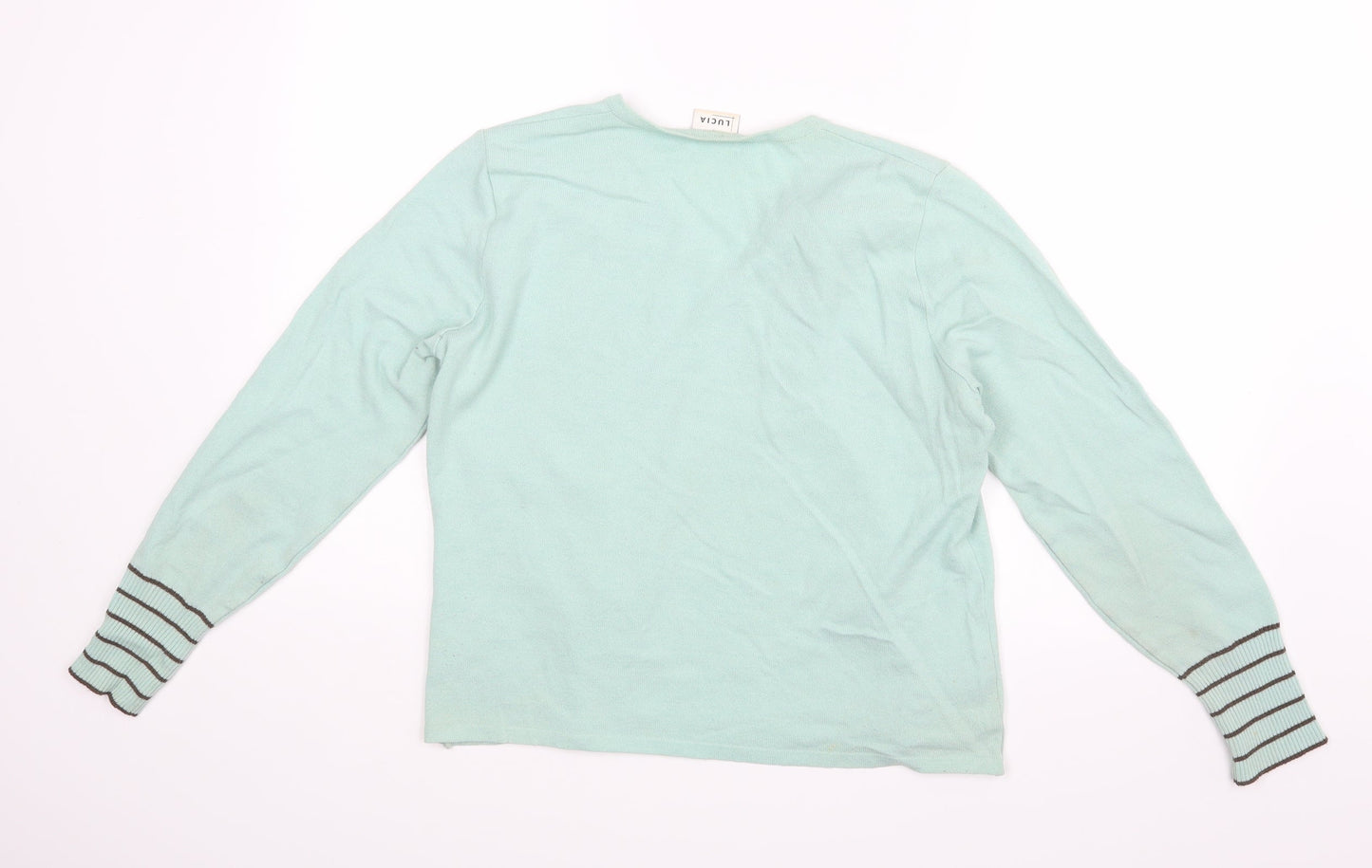 Womens UK Size 16 LUCIA Green Basic Blouse