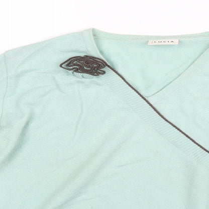Womens UK Size 16 LUCIA Green Basic Blouse