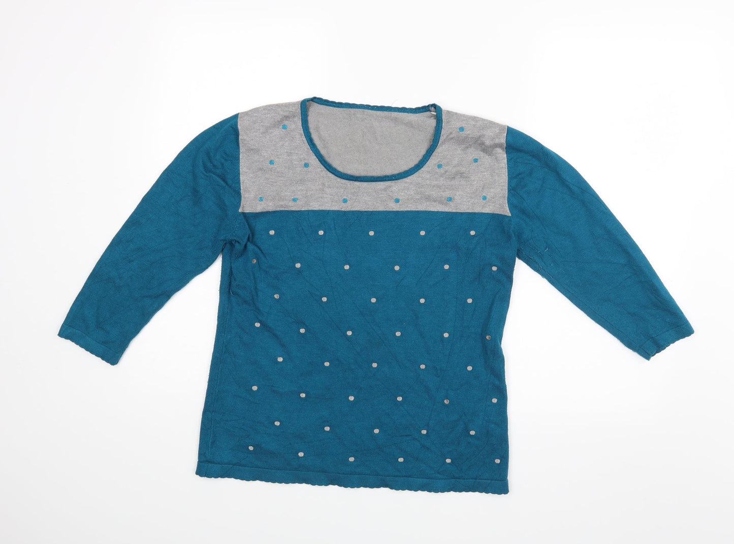 Womens UK Size  Just Elegance Blue Basic Blouse