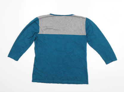Womens UK Size  Just Elegance Blue Basic Blouse