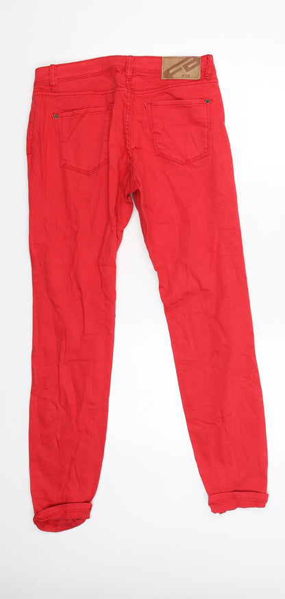 Womens UK Size M FB Sister Regular Fit Skinny Red Jeans